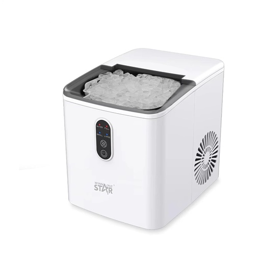Winning Star Portable Ice Maker 12KG/24H Output, 130W, 1.2L Water Tank, Compact Design