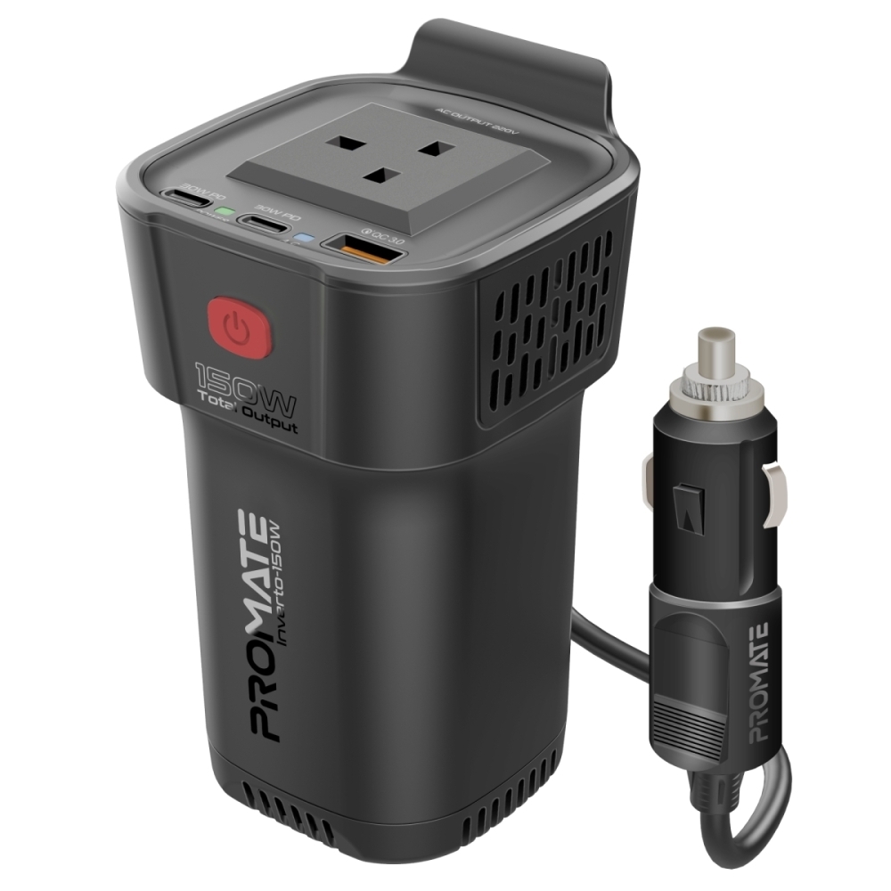 Order Promate Inverto-150w 4-in-1 Multi-port Dc To Ac Car Power ...