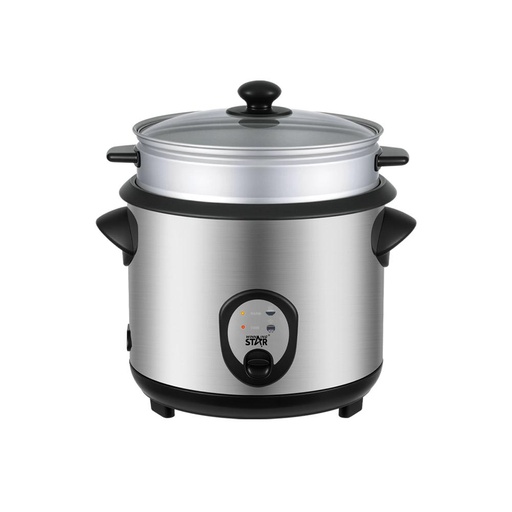 Winning Star Rice Cooker, 2.2L Capacity, Steam Cooking, Removable Steam Tray, Non-Stick, 900W, Silver, St-9352