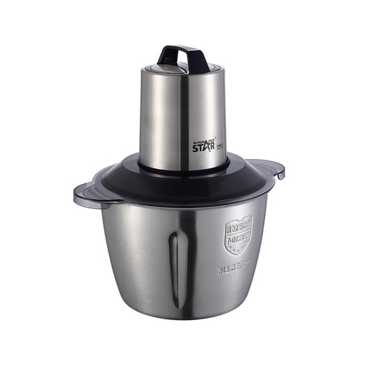 Winning Star Food Chopper, 3L Capacity, Stainless Steel Bowl, Quad Blades, 2 Speeds, 300W, Black Silver, St-5507