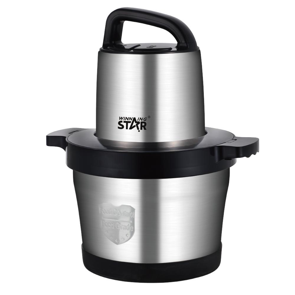 Winning Star Food Chopper, 6L Capacity, Stainless Steel Bowl, Quad Blades, 1000W, Black Silver, St-5560 - View 1