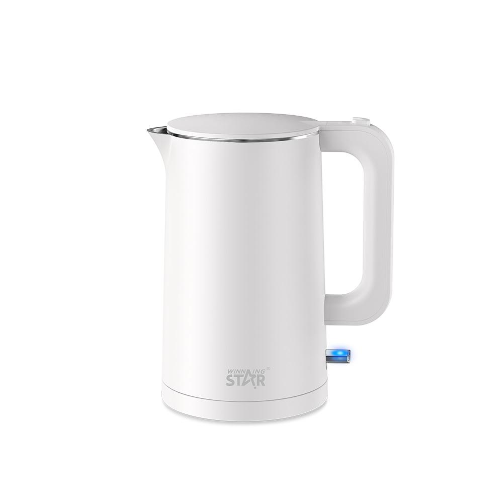 Winning Star Electric Kettle, 1.7L, Waterless Start Protection, Double Wall, 1500W, White, St-6044W - View 1