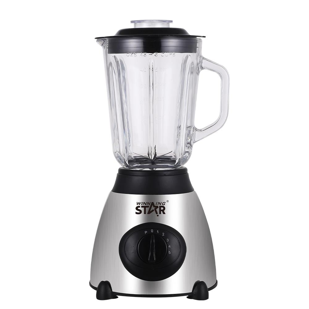 Winning Star Blender, 1.5L Capacity, Extra Grinder, Multi-Function, Multi-Speed, Steel Blades, 350W, Black Silver, St-5572 - View 1