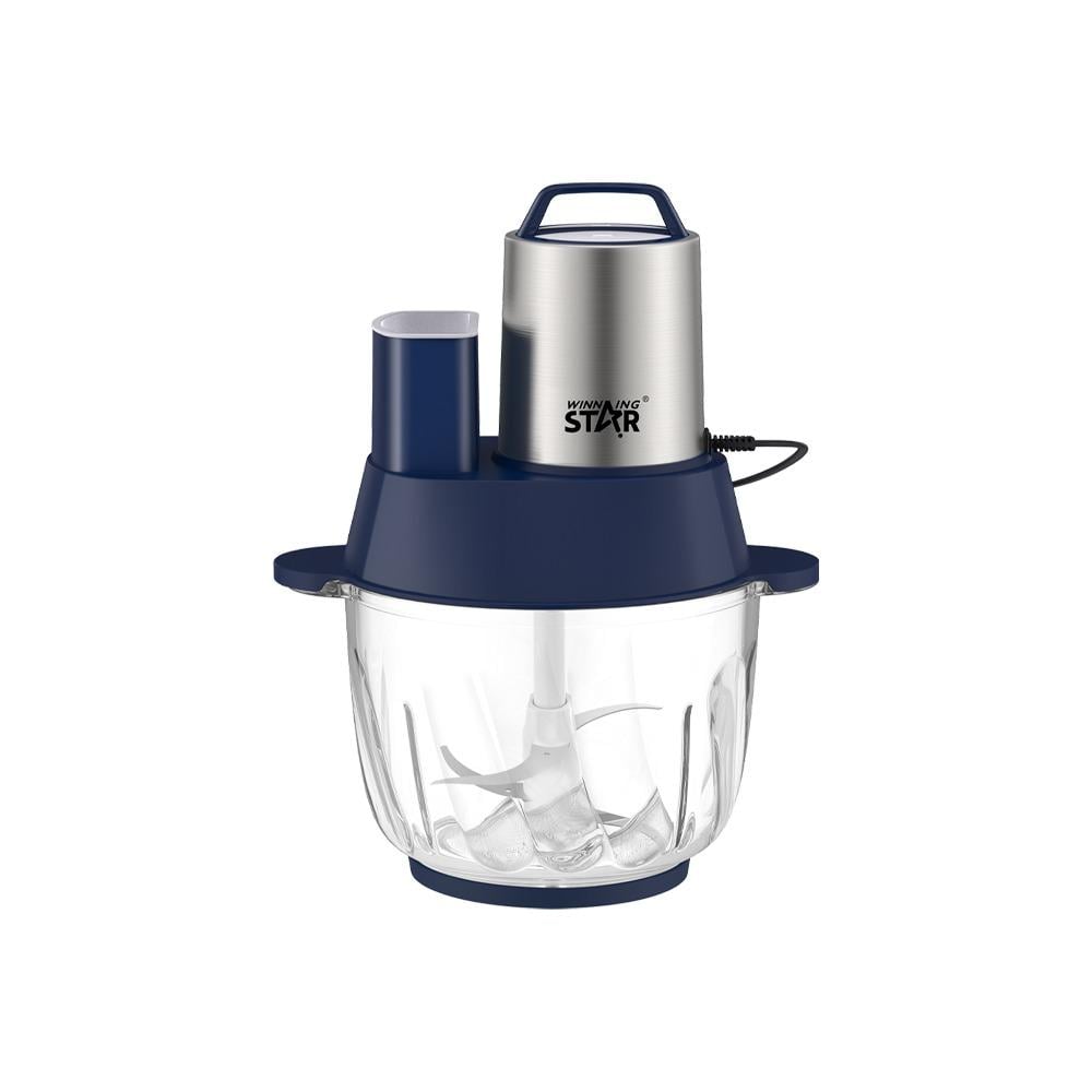 Winning Star Food Chopper, 3L Capacity, Durable Plastic Bowl, 4 Stainless Steel Blades, Multi-Function, 300W, Blue, St-5580 - View 1