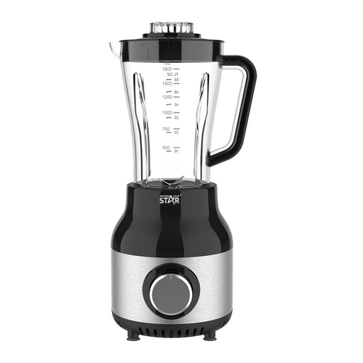 Winning Star Food Processor, 1.8L Capacity, 4 Functions: Blending, Juicing, Dry Grinding, And Ice Crushing, Stainless Steel Blades, Non-Slip, 600W, Black Silver, St-5557
