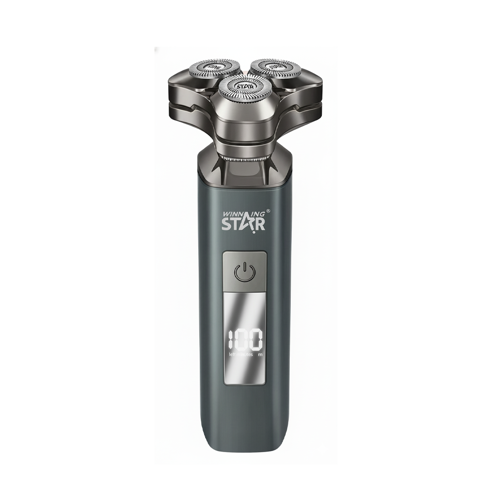Winning Star Shaver, 3 In 1, 3 Different Heads, Charging And Cleaning Alarm, Waterproof, 5 Watts, 120 Minutes Of Operation, Black, St-5842 - View 1