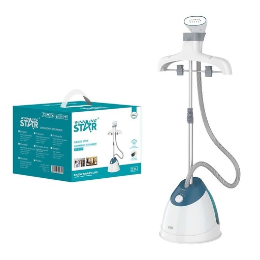Winning Star Vertical Steam Iron, 2.5L Capacity, 3 Steam Levels, Hanger, 1600W, White Blue, St-6107