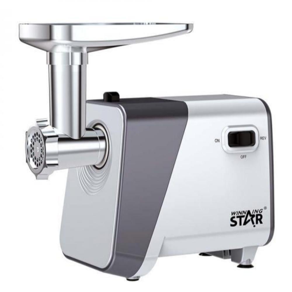 Winning Star Electric Meat Grinder, 3 Different Grinding Discs, Reverse Rotation, Sausage Stuffing Attachment, 450 Watts, Silver, St-5517 - View 1