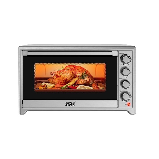 Winning Star Electric Oven, 60L Capacity, Baking Tray, Pizza Tray, Rotating Grill, 2000W, Silver, St-9855
