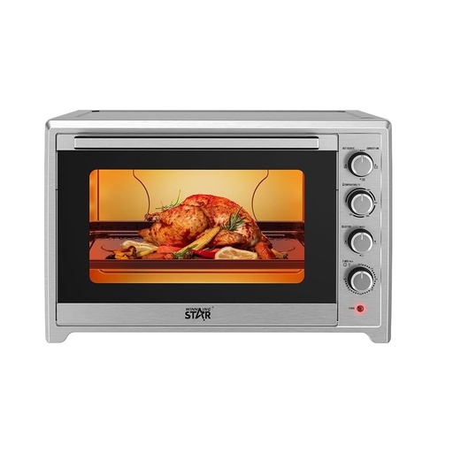 Winning Star Electric Oven, 75L Capacity, Baking Tray, Pizza Tray, Rotating Grill, 2800W, Silver, St-9794