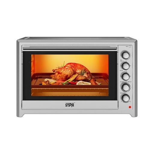 Winning Star Electric Oven, 100L Capacity, Baking Tray, Pizza Tray, Rotating Grill, 2800W, Silver, St-9795
