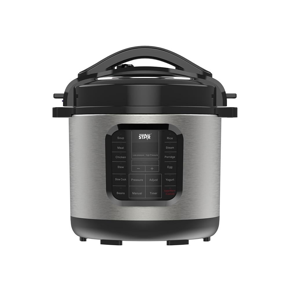 Winning Star, Pressure Cooker, 8 Liter Capacity, Digital, 14 Functions, Measuring Spoon And Cup Attachments, Stainless Steel, 1300 Watts, Black Silver, M/St-9314 - View 1