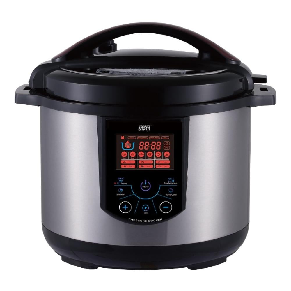 Winning Star, Pressure Cooker, 10 Liter Capacity, Digital, 14 Functions, Measuring Spoon And Cup Accessories, Stainless Steel, 1350 Watts, Black Silver, M/St-9336 - View 1