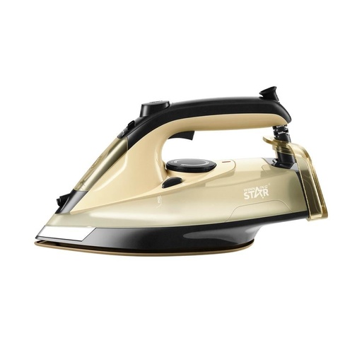 Winning Star Steam Iron, 320Ml Capacity, Self-Cleaning, Drip-Proof, Anti-Scale, 2400W, Black Gold, Model St-90402